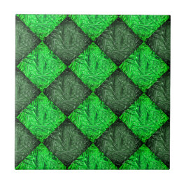 Azulejo Xadrez verde Falsa ou folhas de coqueiro.