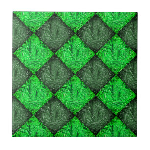 Azulejo Xadrez verde Falsa ou folhas de coqueiro.