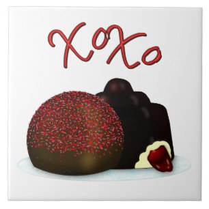Azulejo XOXO Bombón del Día de San Valentín y Chocolate Os