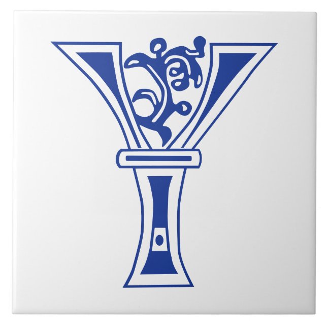 Azulejo Y de la Capital Decorativa Botánica Medieval (Frente)