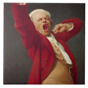 Azulejo Yawning Man (autorretrato) (de Joseph Ducreux)