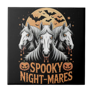 Azulejo Yeguas de Noche Espeluznante Halloween Caballo