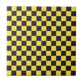 Azulejo Yellow and black checkerboard pattern