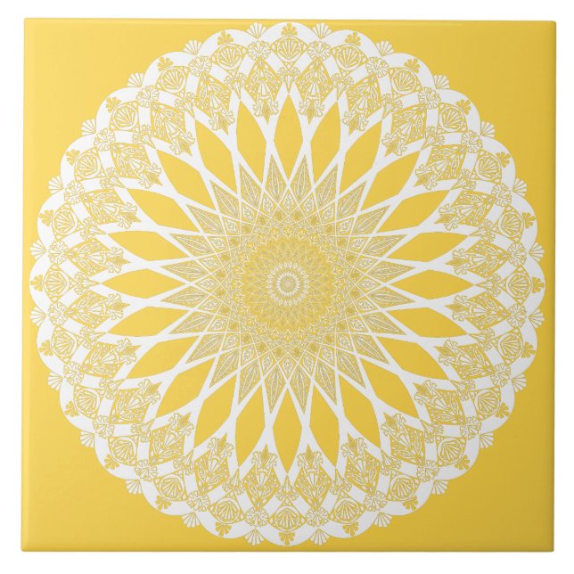 Azulejo Yellow Sunflower Tristyns Mandala (Frente)