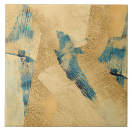 Azulejo Yellow Teal Textured Ceramic Tile