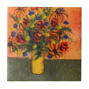 Azulejo "Yellow Vase" Kitchen Garden Tile cerámico