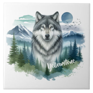 Azulejo Yellowstone Wolf