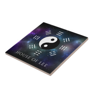 Azulejo Yin Yang con Bagua Trigram Símbolos I-Ching