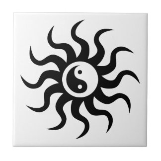 Azulejo Yin-Yang Sun-Negro/blanco