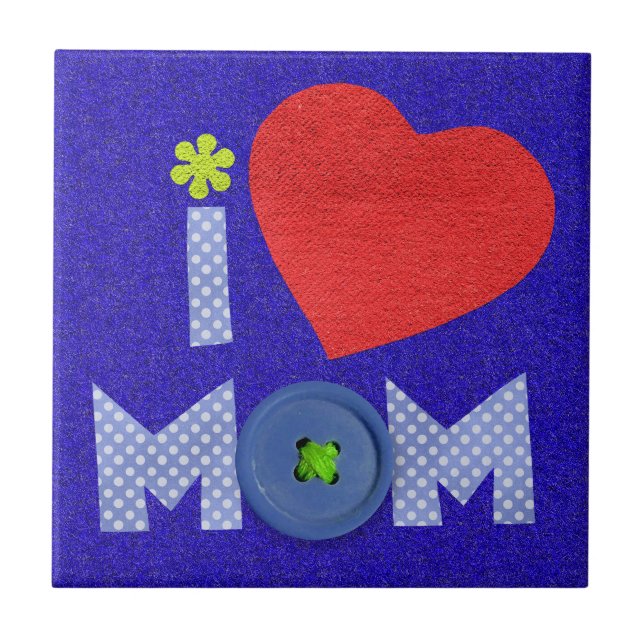 Azulejo yo amo a mamá mosaico (Frente)