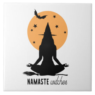 Azulejo Yoga de Halloween contemporáneo
