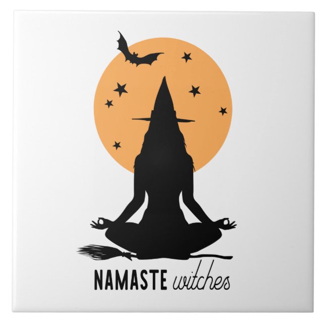 Azulejo Yoga de Halloween contemporáneo (Frente)