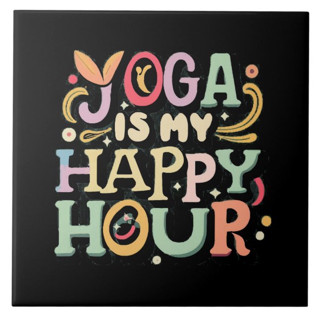 Azulejo Yoga Es Mi Hora Feliz (Frente)
