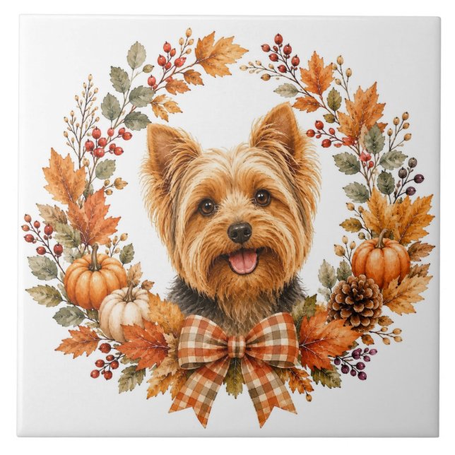 Azulejo Yorkshire Terrier Otoño (Frente)