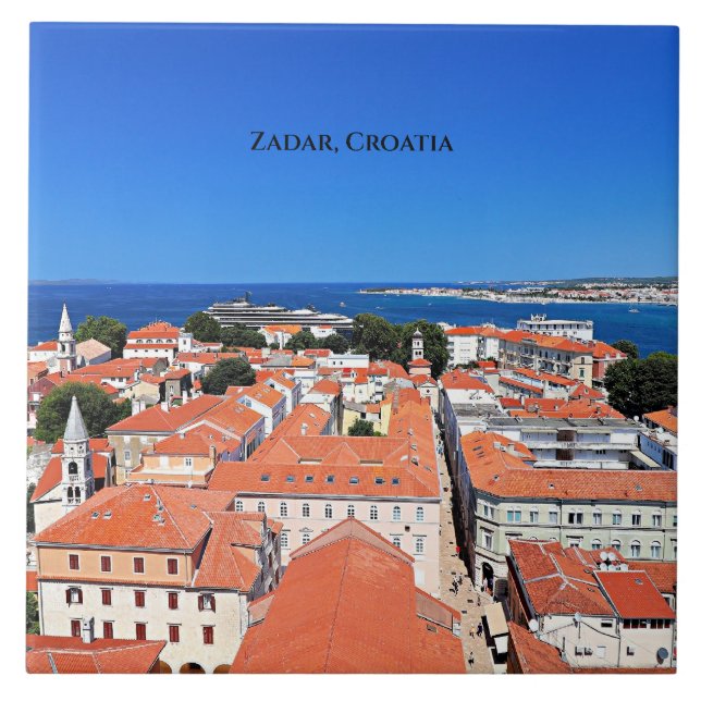 Azulejo Zadar, paisaje de Croacia (Frente)