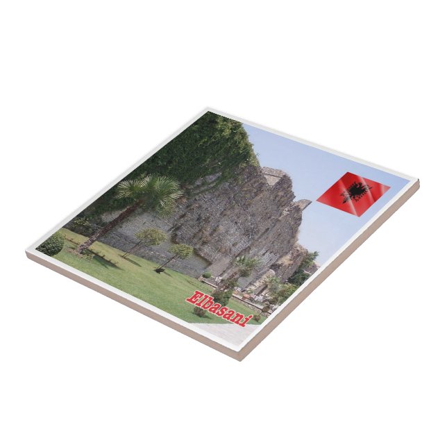 Azulejo zAL009 Castillo ELBASAN Albania, (Lado)