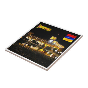 Azulejo zAM012 Plaza de la República YEREVANA de noche, Ar