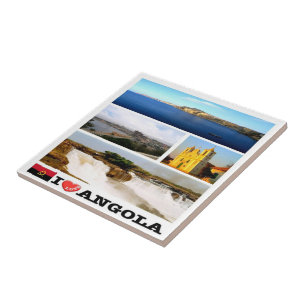 Azulejo zAO003 ANGOLA I LOVE, Mosaic, África,
