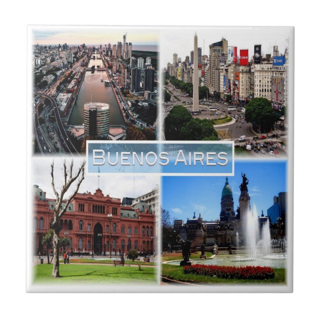 Azulejo zAR003 BUENOS AIRES, Mosaic, Argentina, (Frente)