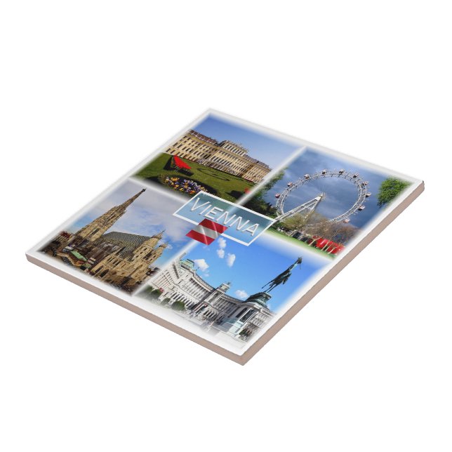 Azulejo zAT003 VIENNA Schloss Schonbrunn Prater Funfair, (Lado)