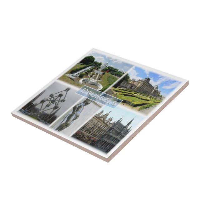 Azulejo zBE005 BRUSELAS, Manneken Pis, Bélgica, (Lado)