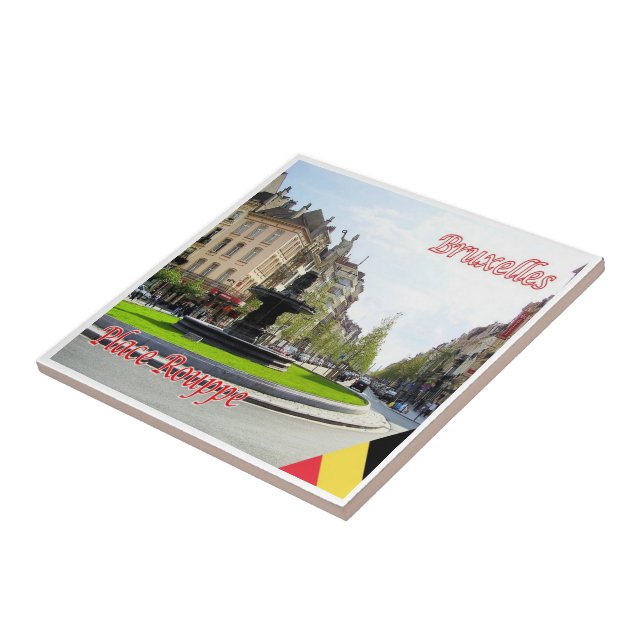 Azulejo zBE015 BRUSELAS BRUXELLES Place Rouppe y Avenue (Lado)