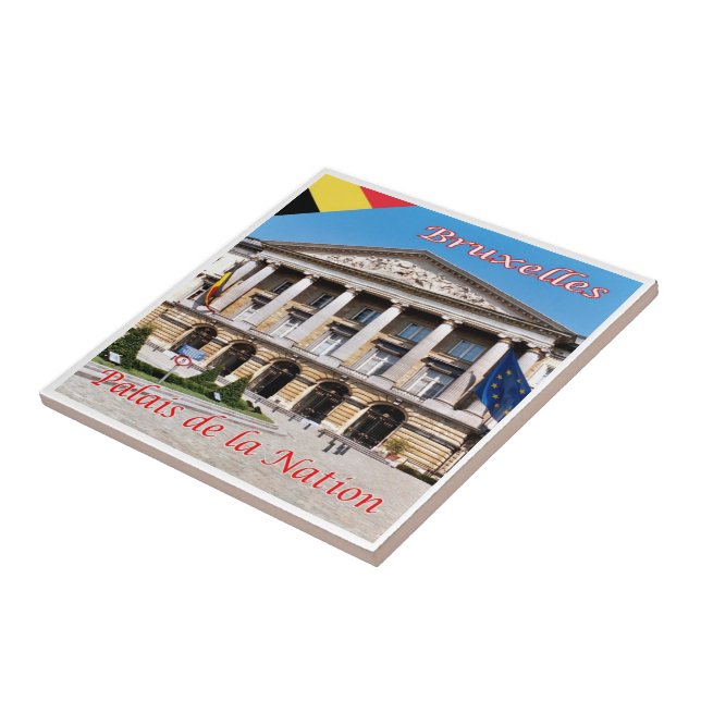 Azulejo zBE020 Palacio de la Nación de BRUSELAS BRUXELLES, (Lado)