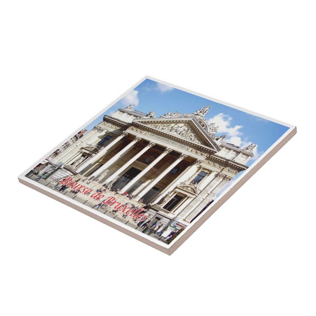 Azulejo zBE030 BRUSSELS BRUXELLES Bourse Bélgica, (Lado)