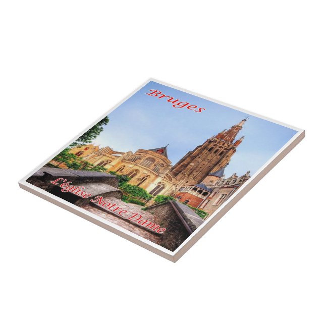 Azulejo zBE038 BRUGES Notre Dame, Bélgica, (Lado)