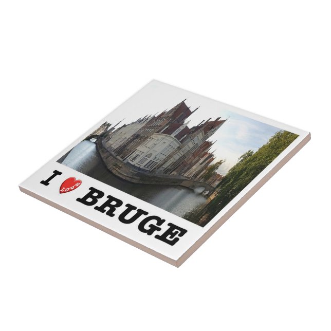 Azulejo zBE040 BRUGES La Spiegelrei y Langerei Bélgica (Lado)