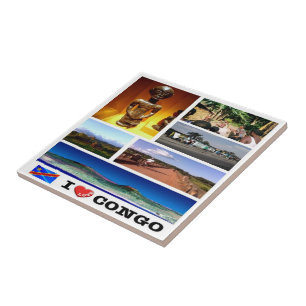 Azulejo zCD003 CONGO I Love, Mosaic, Africa,