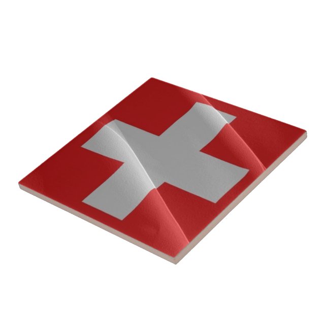 Azulejo zCH002 ondulando FLAG SWISS, (Lado)