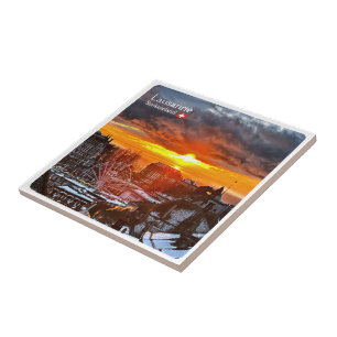 Azulejo zCH013 LAUSANNE Suiza,