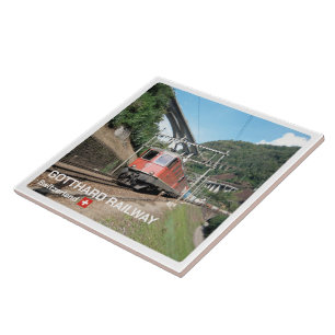 Azulejo zCH019 EL FERROCARRIL GOTTHARD Swiss,