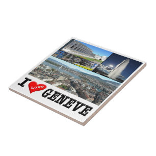 Azulejo zCH032 GENÈVE I Love Suiza,