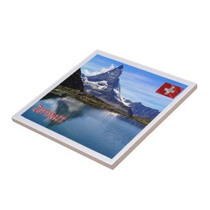 Azulejo zCH035 Lago ZERMATT See Swiss -