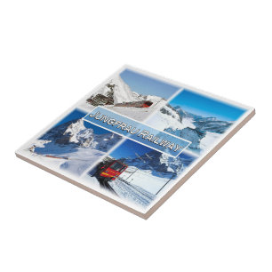 Azulejo zCH047 JUNGFRAU RAILWAY Suiza,