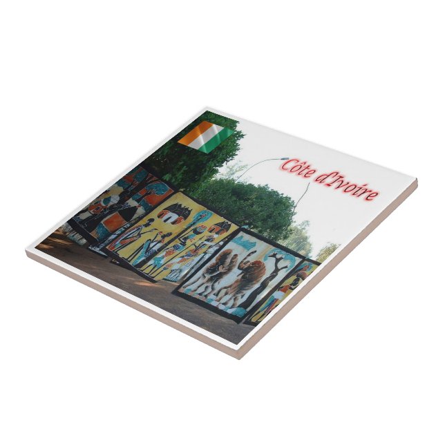 Azulejo zCI004 COSTA DE MARFIL, Batik yakro, África, (Lado)