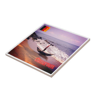 Azulejo zCM009 CAMEROON Panorama, África,playa panorámica