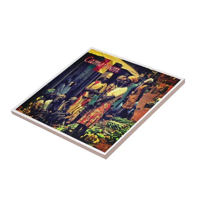 Azulejo zCM016 CAMERÚN, Mujeres, África, (Lado)