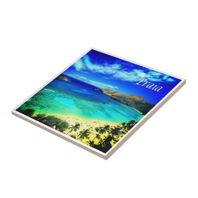 Azulejo ZCV014 PRAIA, Panorama, Cabo Verde, África (Lado)