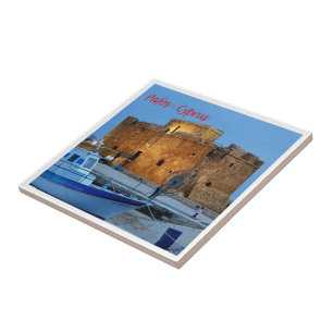 Azulejo zCY013 PAFOS Forte bizantino, Chipre,