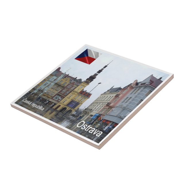 Azulejo zCZ012 OSTRAVA República Checa, (Lado)