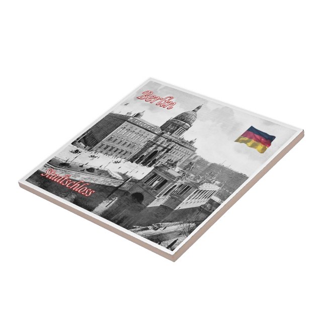 Azulejo zDE01 BERLIN City・Palace Alemania, (Lado)