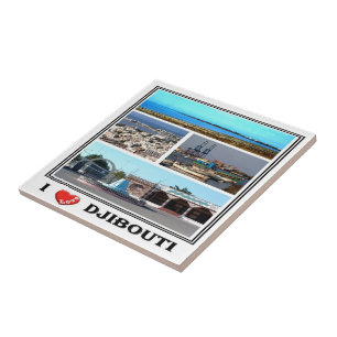 Azulejo zDJ007 DJIBOUTI I Love, Mosaic, Africa,