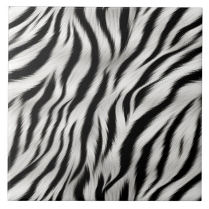 Azulejo Zebra blanca negra imprime Safari animal