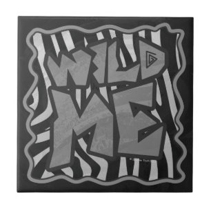 Azulejo Zebra negra y gris claro me salvaje