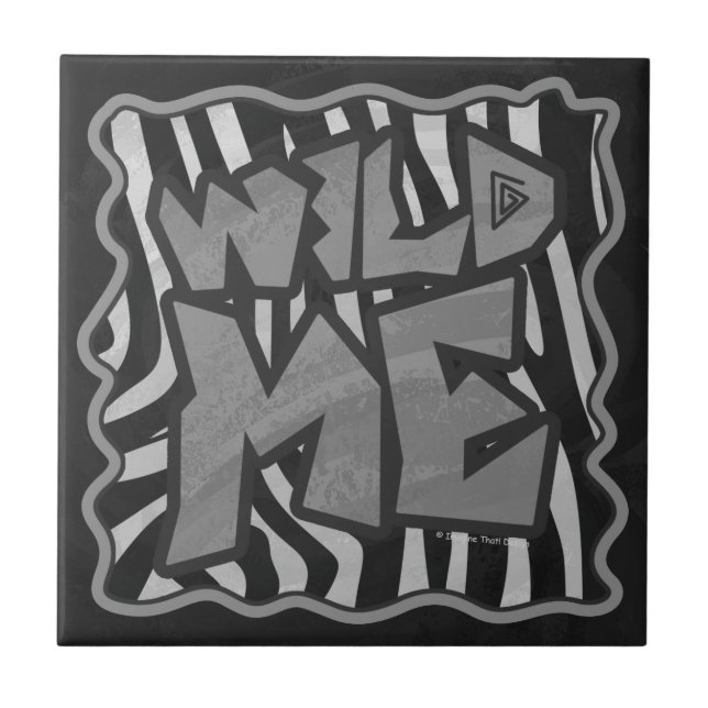 Azulejo Zebra negra y gris claro me salvaje (Frente)