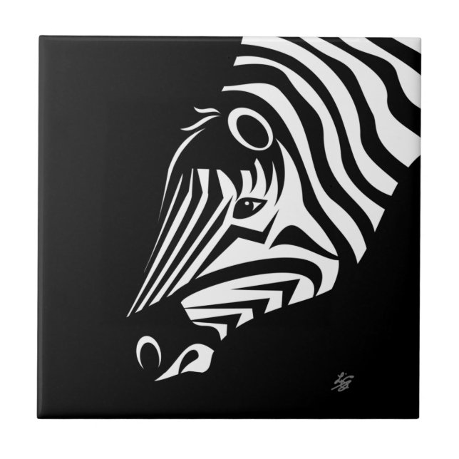 Azulejo Zebra Portrait Tile Cerámico (Frente)
