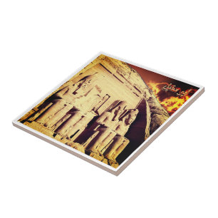 Azulejo zEG023 ASSUAN, Egipto, Abu Simbel, África,